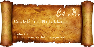 Csatári Miletta névjegykártya